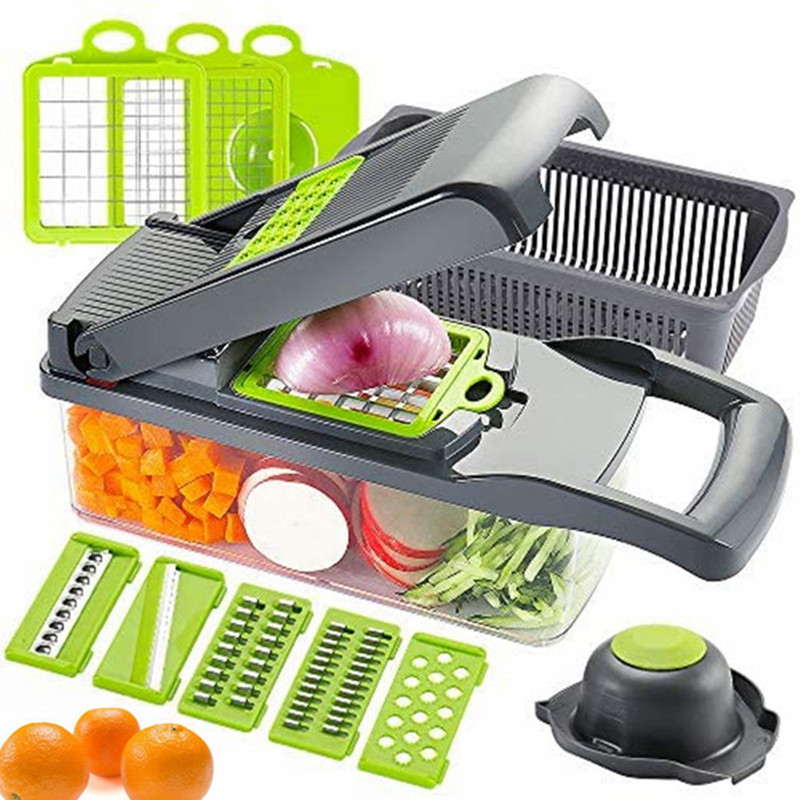 16 in 1 Multifunctional Vegetable Slicer Cutter Shredders Slicer With Basket Fruit Potato Chopper Carrot Grater - Image 4