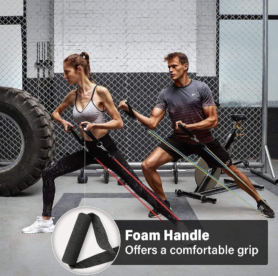 11 Piece Power Resistance Band Set Strength Training Yoga Sports Fitness Band Equipment for Men and Women - Image 5