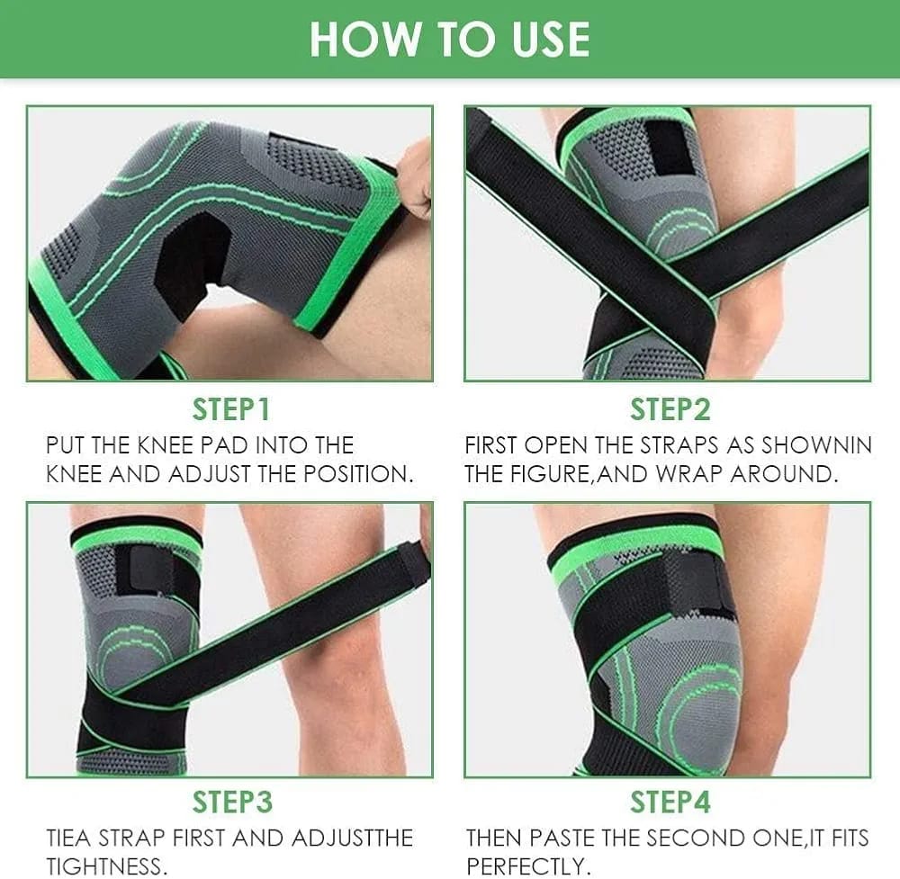 Knee Support Band for Pressure Weaving with 3D Weave Protection Against Injury Pressure Adjustable Knee Support for Men and Women - Image 4