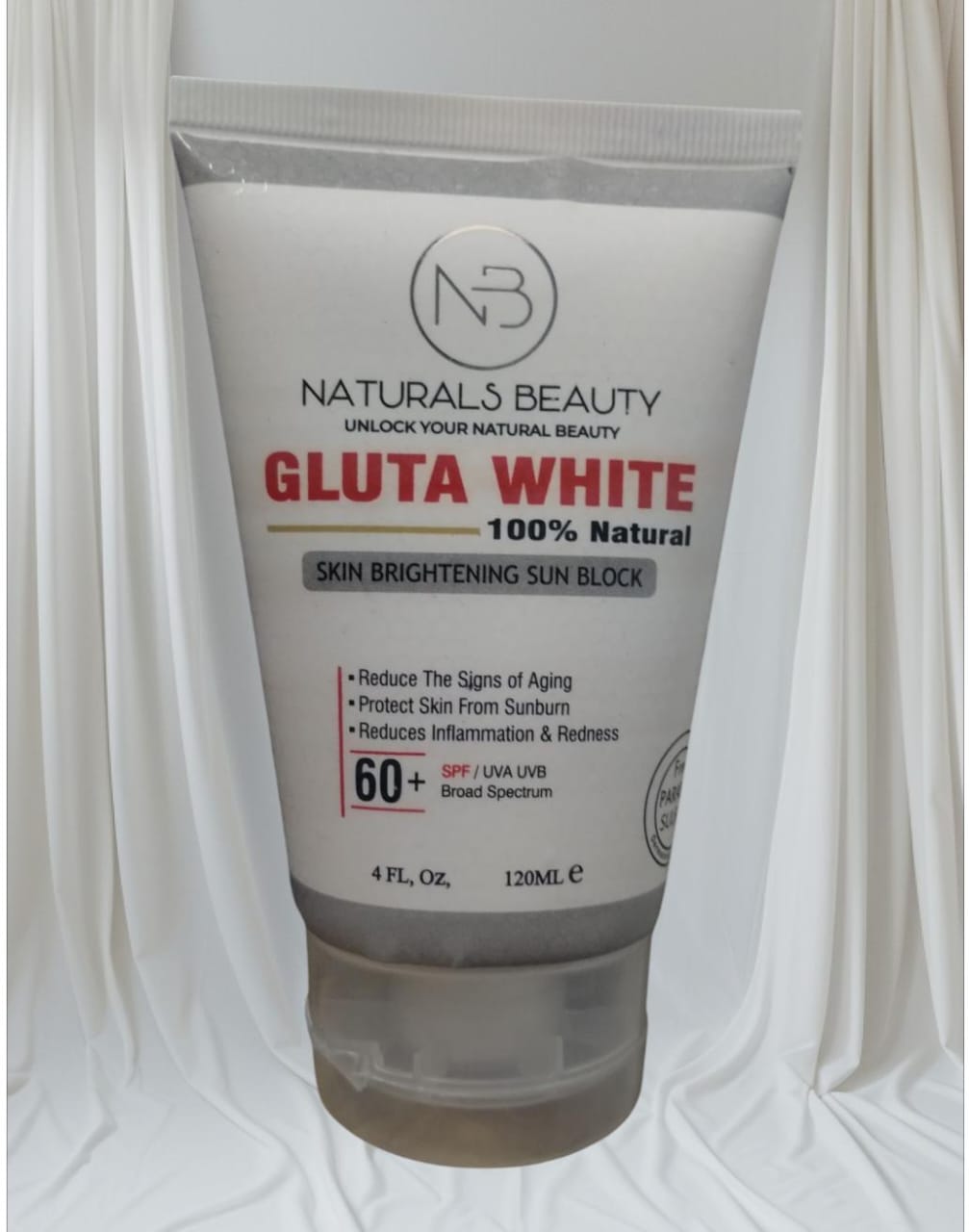 Naturals Beauty Gluta White Skin Brightning Sun Block Spf 60+ UAV&UVB 120 ML - Image 2
