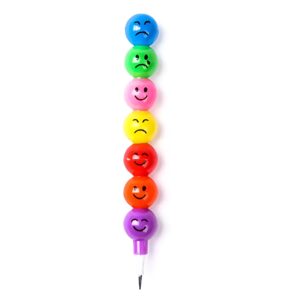 4 Pcs Smiley Cartoon Stationery Pencils – Fun Rainbow Pens with Cute Funny Faces for Kids, Students, and Gifts (Random Color)