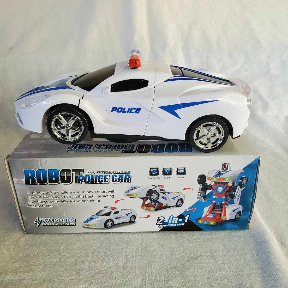 Robot Police Car Toy – Transformer with Lights, Music, Automatic Rotation & Bump-and-Go Movement, Brain Development & Fun Play for Kids - Image 4