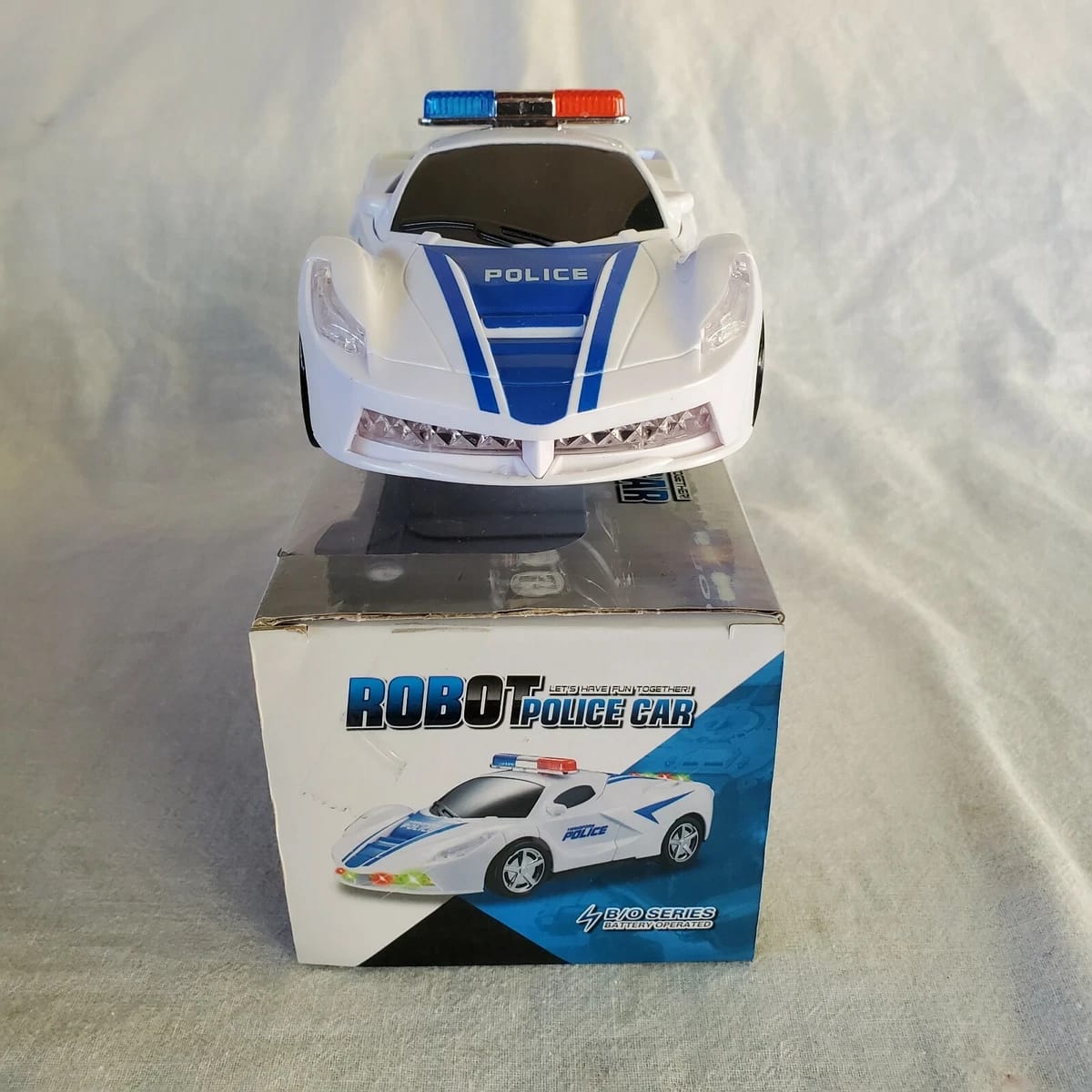 Robot Police Car Toy – Transformer with Lights, Music, Automatic Rotation & Bump-and-Go Movement, Brain Development & Fun Play for Kids - Image 3