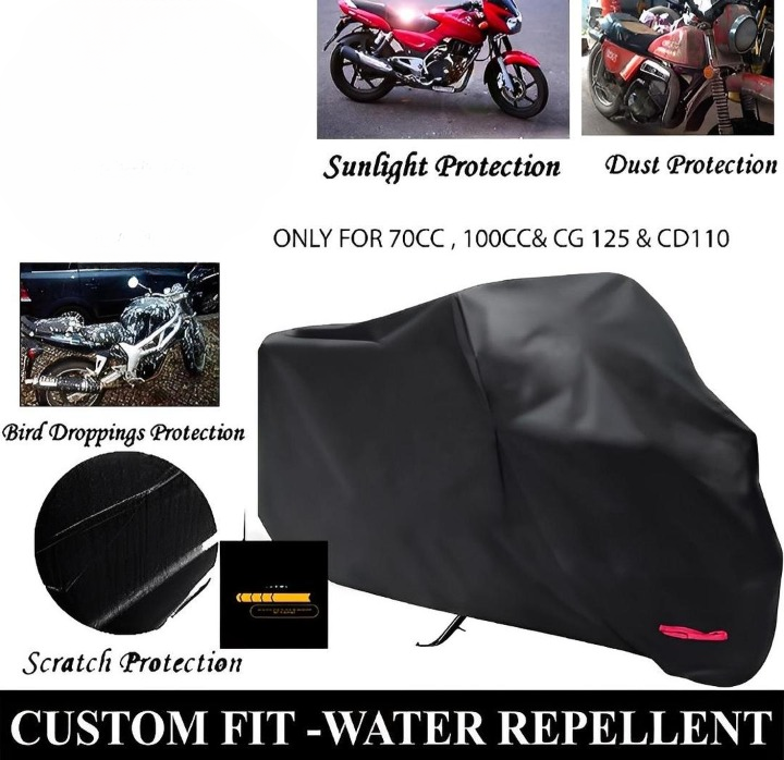 Bike Top Cover – Water & Scratch Proof Parachute – Fits CD70CC and 125CC Bikes (Random color) - Image 3
