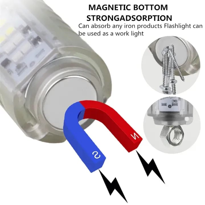 520A Multifunctional Zoom Flashlight | Rechargeable Torch with White, Red, Blue & UV LED + White Laser - Image 2