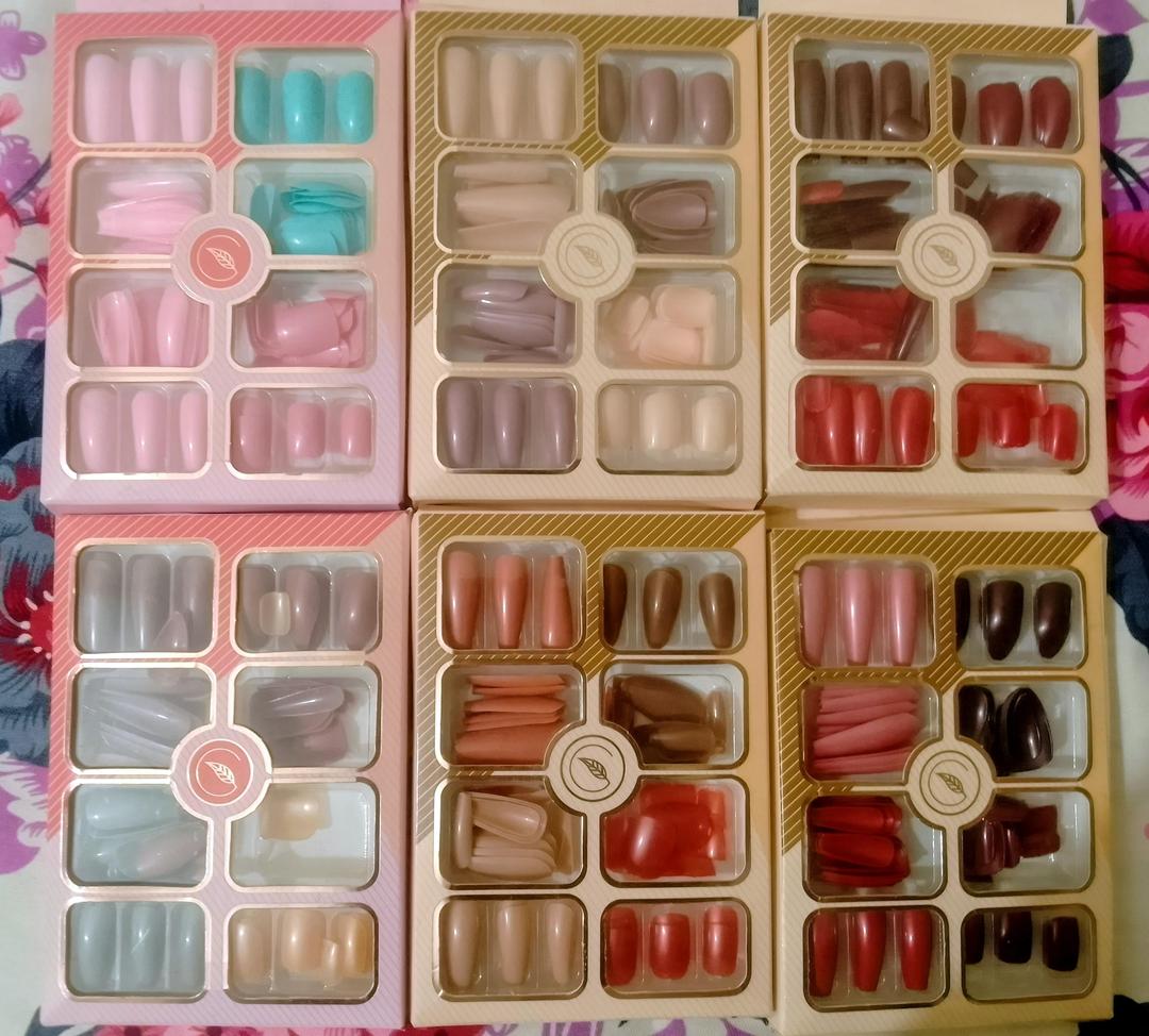 96 Pcs Fake Nails Set – Nude, Red & Multicolor ABS Plastic Nail Tips, Durable & Easy-to-Apply, Smooth Finish for DIY Nail Art & Professional Manicure - Image 4