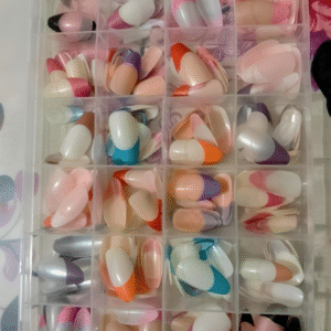 288 Pcs French Nails Set – Multicolor ABS Plastic Nail Tips, Smooth & Even Coverage, Durable, Easy-to-Apply, Perfect for DIY & Professional Manicures