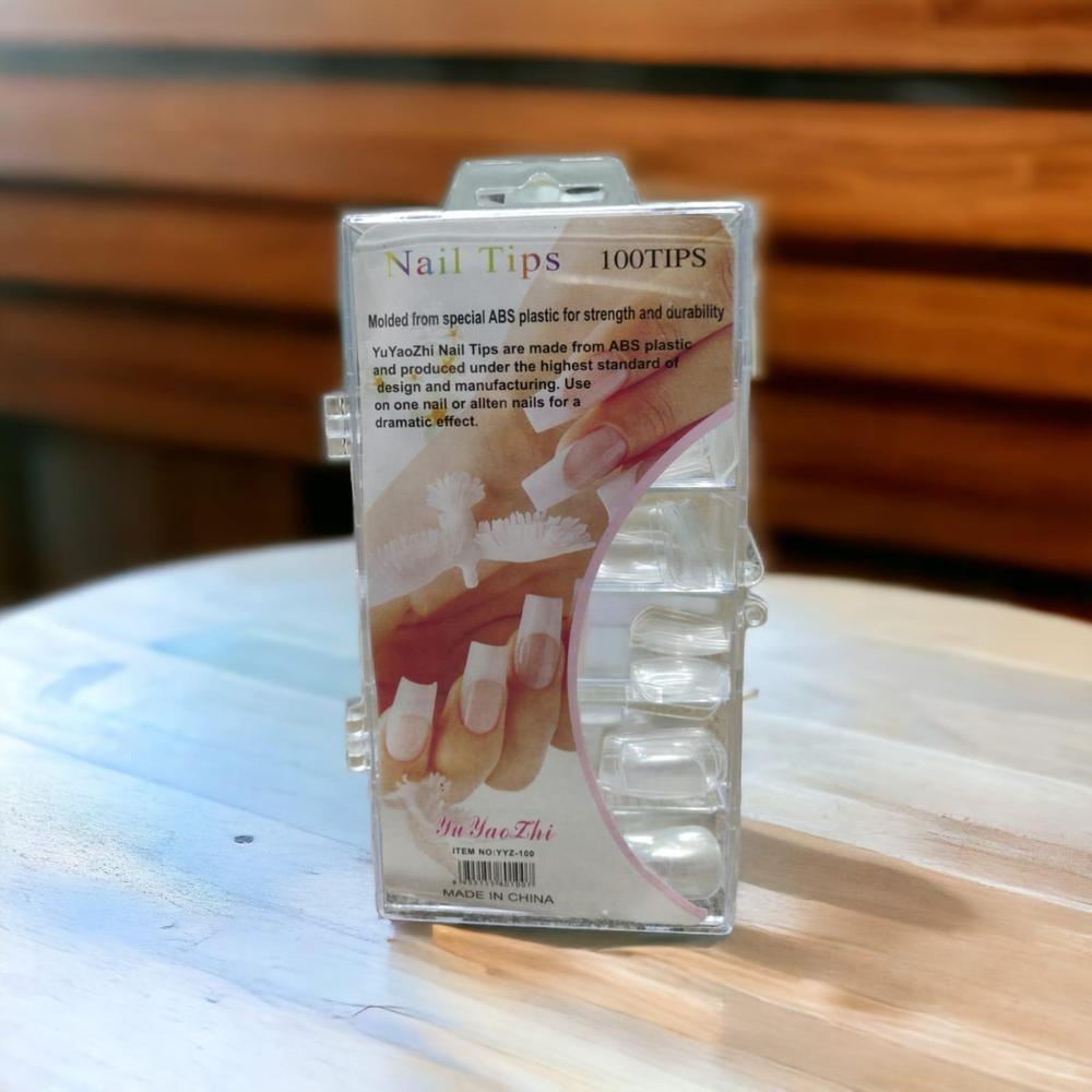 100 Pcs Fake Nails Set – White ABS Plastic Nail Tips, Durable & Easy-to-Apply, Smooth Finish for DIY Nail Art & Professional Salon Manicure - Image 2