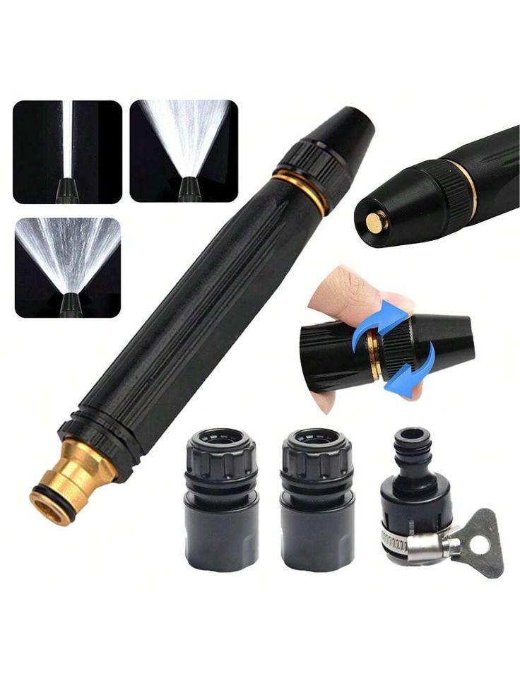 Adjustable Water Spray Nozzle – Durable Plastic Garden Hose Sprayer (Black, 1 Pc) - Image 4