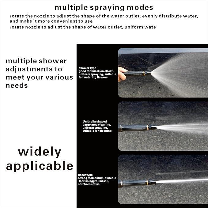 Adjustable Water Spray Nozzle – Durable Plastic Garden Hose Sprayer (Black, 1 Pc) - Image 3