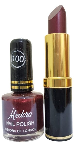 Medora 2 in 1 Lipstick & Nail Polish Combo – Premium Beauty Deal with Matching Shades, Includes 1 Lipstick & 1 Nail Polish (Shade Red, Maroon) - Image 3