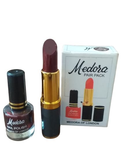 Medora 2 in 1 Lipstick & Nail Polish Combo – Premium Beauty Deal with Matching Shades, Includes 1 Lipstick & 1 Nail Polish (Shade Red, Maroon) - Image 4