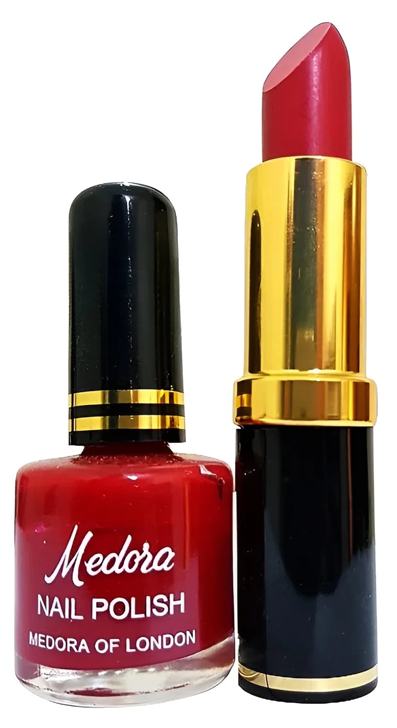 Medora 2 in 1 Lipstick & Nail Polish Combo – Premium Beauty Deal with Matching Shades, Includes 1 Lipstick & 1 Nail Polish (Shade Red, Maroon) - Image 2