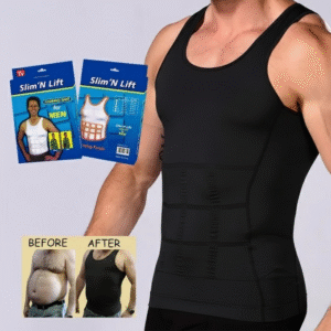 Slim N Fit Body Shaper Vest Shirt - Tank Top Sleeveless Shapewear For Men (Black)