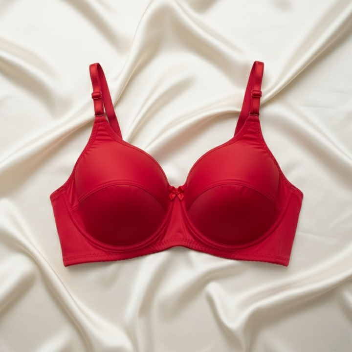 Plan Jersey Bra – Comfortable Everyday Women’s Bra | Soft Fabric, Perfect Fit, Red Color - Image 2