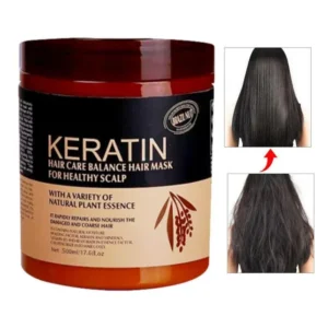 Keratin Hair Mask – Deep Repair & Strengthening Treatment | Nourishing Keratin Complex, Smooths Frizz, Restores Shine & Protects Color-Treated Hair (500ml)