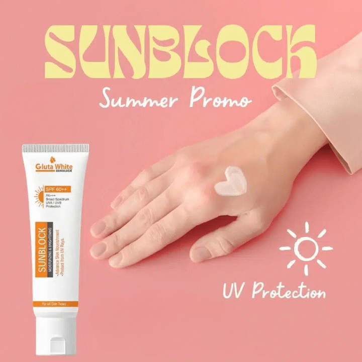 Gluta White Sunblock – Whitening & UV Protection Sunscreen For All Skin Types - Image 4