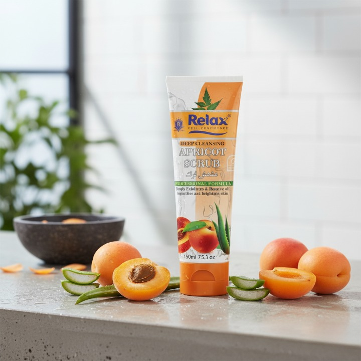 Relax Apricot Scrub – Original Quality Exfoliating Face Scrub for Deep Cleansing, Smooth, Clear & Naturally Radiant Skin (150ml) - Image 2