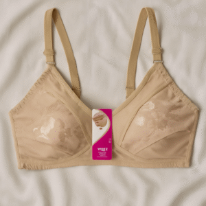 Half Jali Jersi Bra – Comfortable Everyday Wear with Floral Design | Skin Color