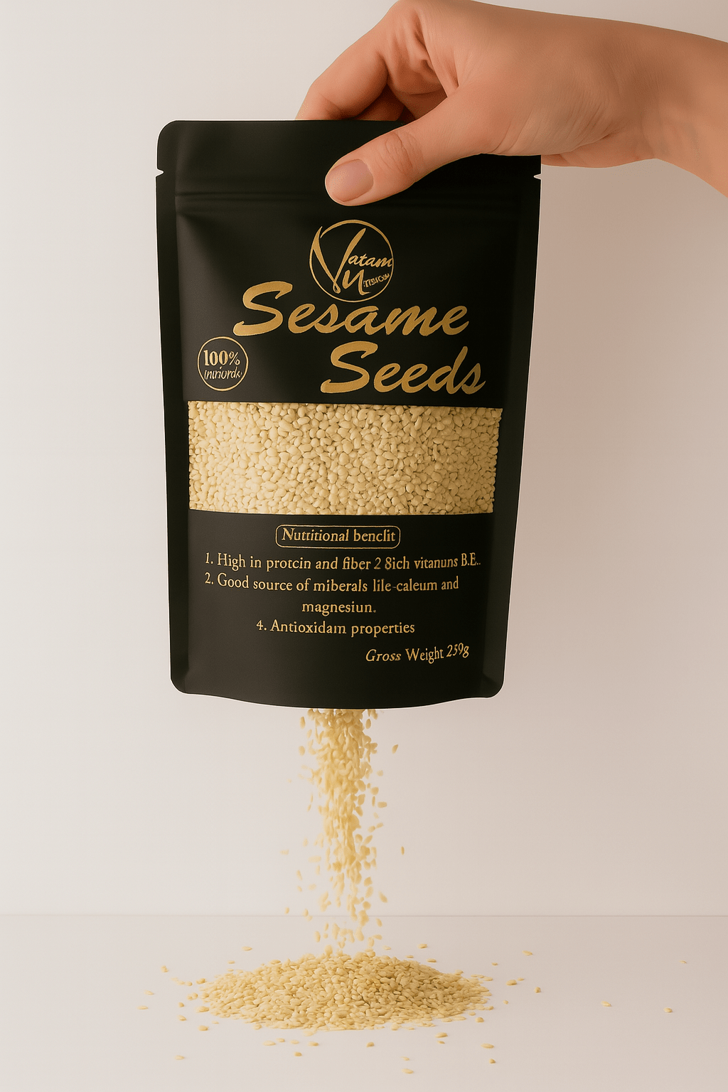 Pure Sesame Seeds – Nutrient-Rich Superfood for Cooking, Baking & Wellness (250g) - Image 2