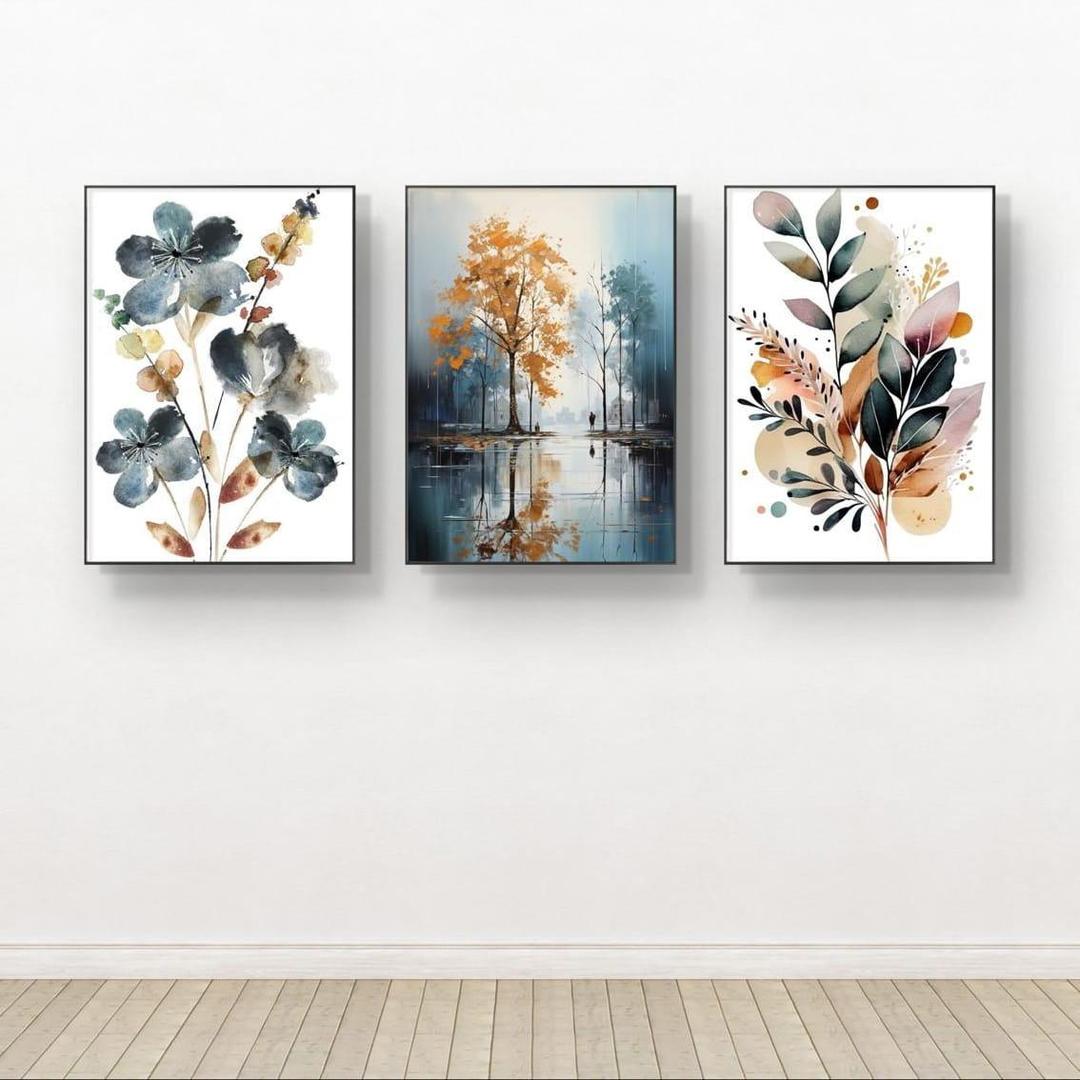 Nature’s Trio – Wooden Framed Wall Art (3 Pieces, 2 Sizes) - Image 2