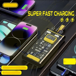 Transparent Power Bank With LED Light | Fast Charging Portable Power Bank With Dual USB Output And Smart Display