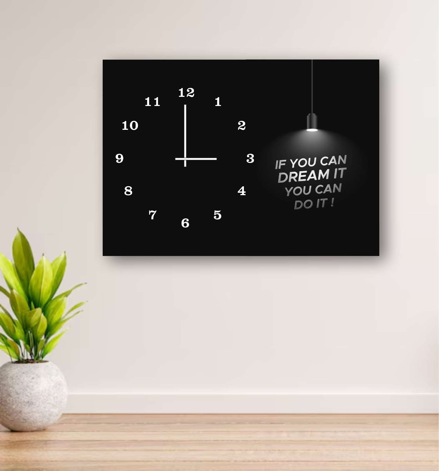 Inspirational Wooden Wall Clock – 12x16” Digital Print, Battery-Free, Hook Hanging Decor - Image 2