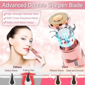 2 in 1 Electric Eyebrow Trimmer and Shaver, Flawless Hair Remover 2 in 1 Hair Remover Trimmer For Women, Flawless Facial Machine Razor, Painless Eyebrow Removal (Rechargeable)