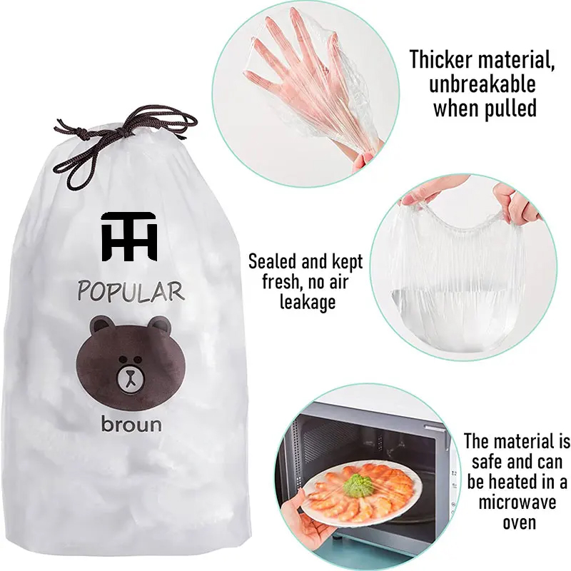 Combo Deal Disposable Food Cover Plastic Wrap 100 Pcs + 2 Pcs Dishwashing Rug | Reusable elastic food storage covers & Metal Wire Dish Washing Rugs For Kitchen - Image 3