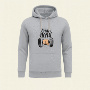 Train Hard Grey Hoodie for Men & Boys – Premium Summer Collection