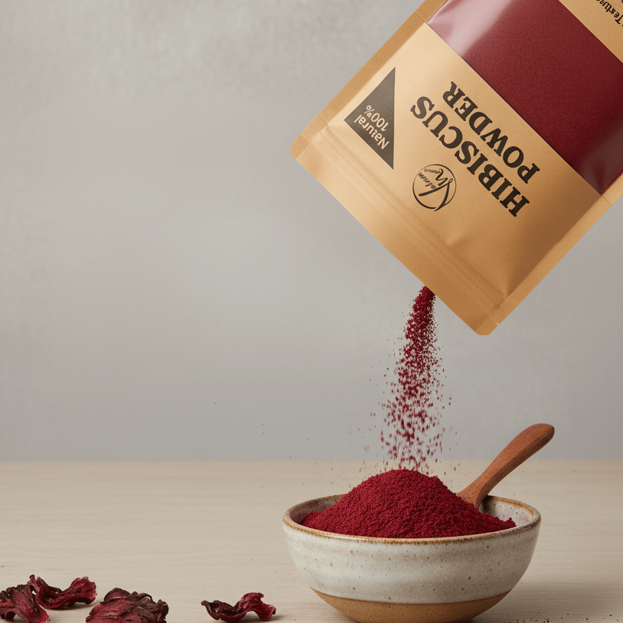 Hibiscus Flower Powder 100% Pure And Natural | Organic Herbal Powder For Skin Glow, Hair Growth, Detox And Anti-Aging Care - Image 3