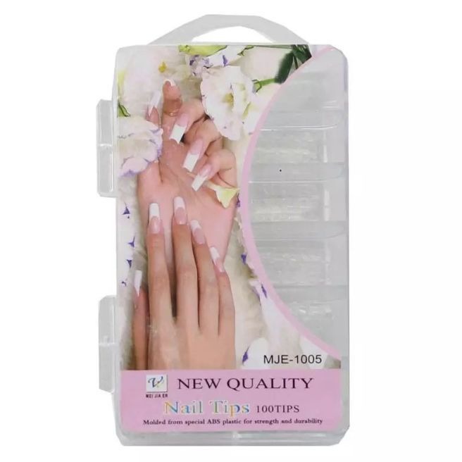 100 Pcs Fake Nails Set – White ABS Plastic Nail Tips, Durable & Easy-to-Apply, Smooth Finish for DIY Nail Art & Professional Salon Manicure - Image 3