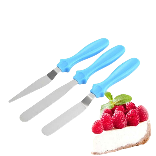 3-Piece Cake Decorating Knife Set – Stainless Steel Spatula & Cream Spreader Tools (Multi-Color) - Image 4