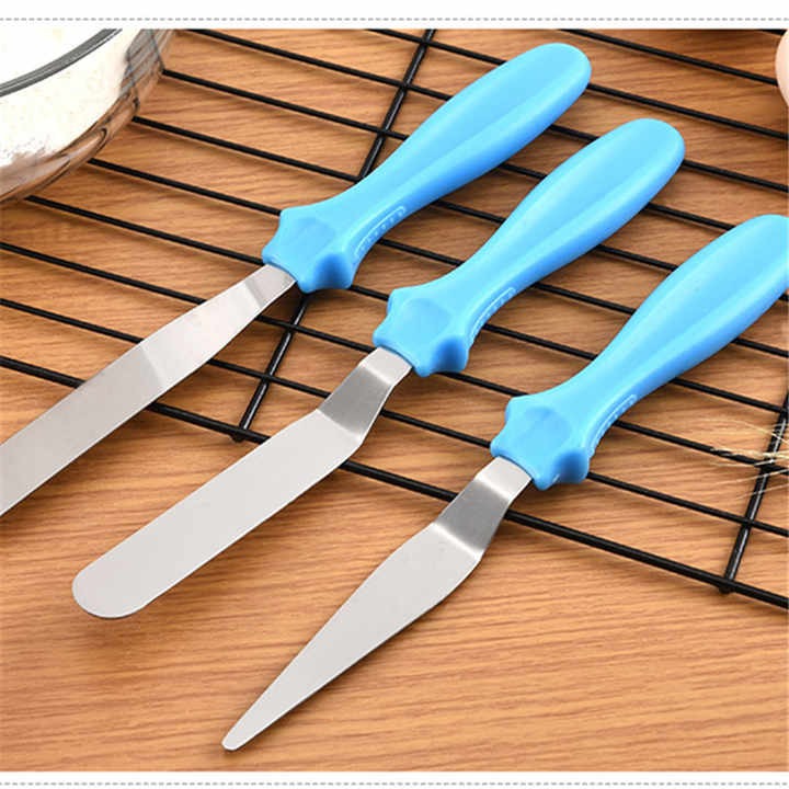 3-Piece Cake Decorating Knife Set – Stainless Steel Spatula & Cream Spreader Tools (Multi-Color) - Image 2