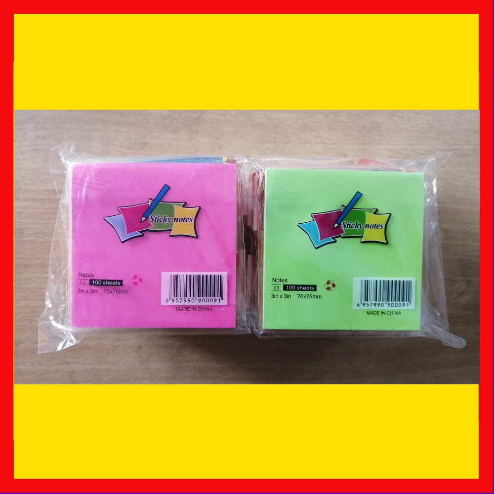 3x3 Inches Sticky Notes Pack – 100 Sheets Per Pad, Strong Adhesive Backing, Easy to Write On, Peel-Off Convenience, Perfect for Home, Office, and School Use (Random Color) - Image 4