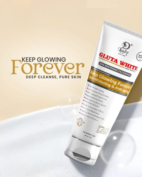 Gluta White 100% Natural Skin Whitening & Anti-Aging Face Wash 100g – Gentle Cleanser for Bright, Smooth & Youthful Skin - Image 4