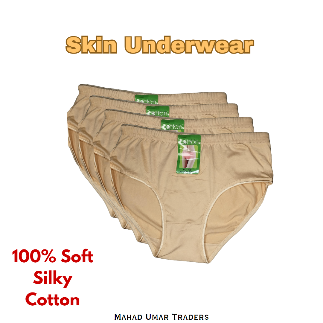 Cotton Plain Panty for Women – Soft & Comfortable Underwear (Skin, Black, S/M/L) - Image 4