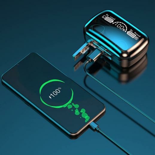 DaMix Original M10 Bluetooth Earbuds – Wireless Earphones with LED Display & Power Bank Case - Image 4