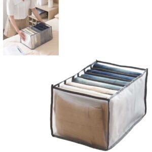 7 Grid Non-Woven Clothes Organizer for Wardrobe – Foldable Storage Box, Milky White, 75 GSM (18x9x9 in)