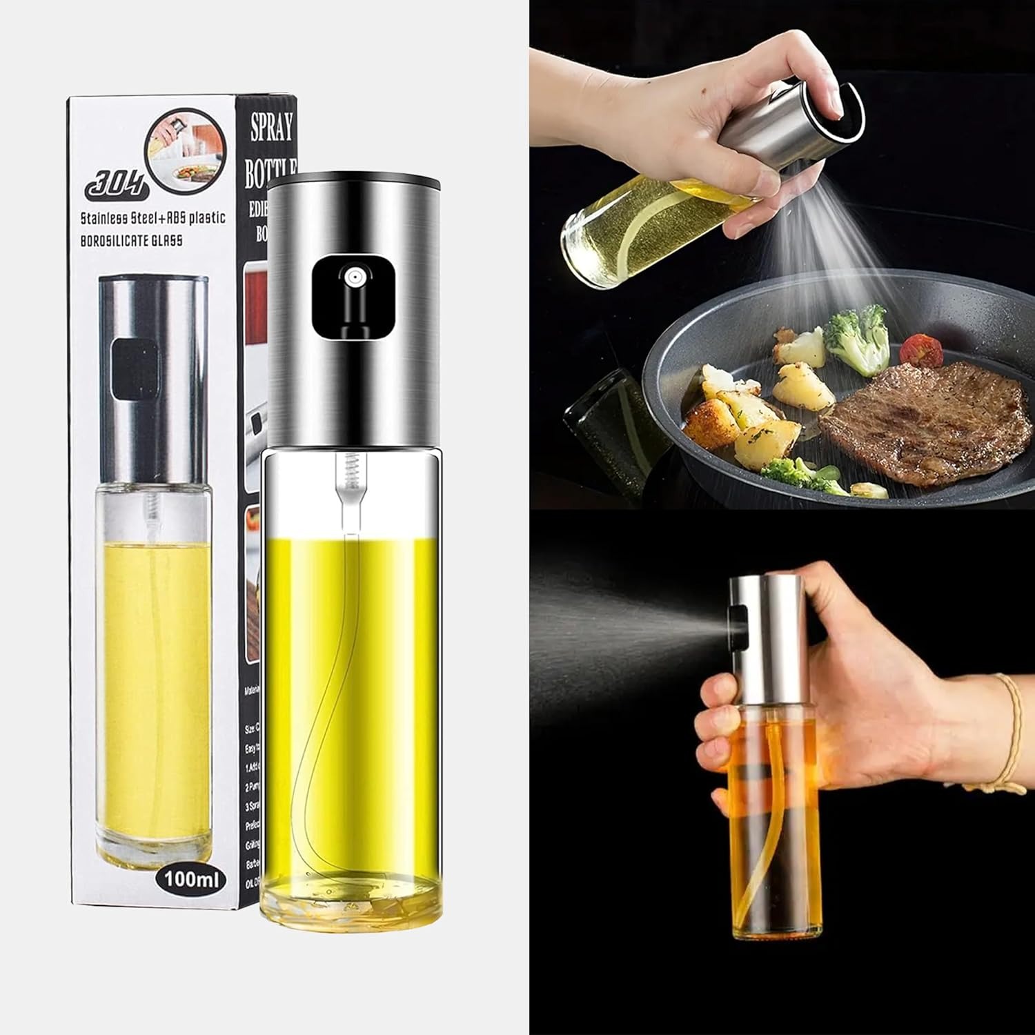 Cooking Oil Sprayer – Glass Oil Spray Bottle for Kitchen, BBQ, Baking, Grilling, Vinegar & Sauce - Image 3