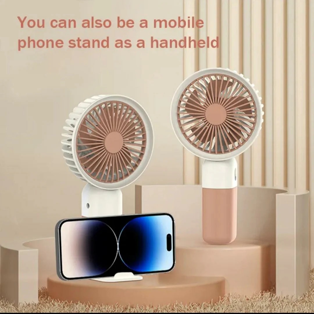 Mini Cute Fan – Portable USB Rechargeable Handheld Cooling Fan for Kids & Adults, Stand/Base Included (Random Color) - Image 3