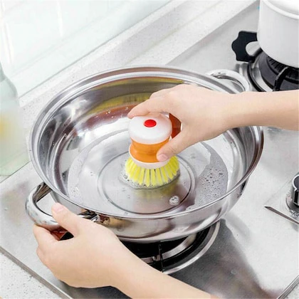 Mini Kitchen Liquid Dish Cleaning Brush | Scrubber Tool, Oil-Resistant, Scrubbing Sponge Remove Stains (Random color) - Image 3